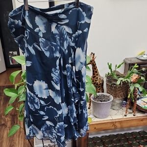 Sag Harbor Navy and White Floral Skirt